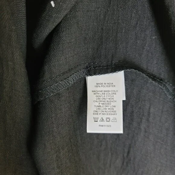 CeCe Black Tiered Midi Dress Balloon Sleeves Babydoll Boho 3X - Picture 9 of 9